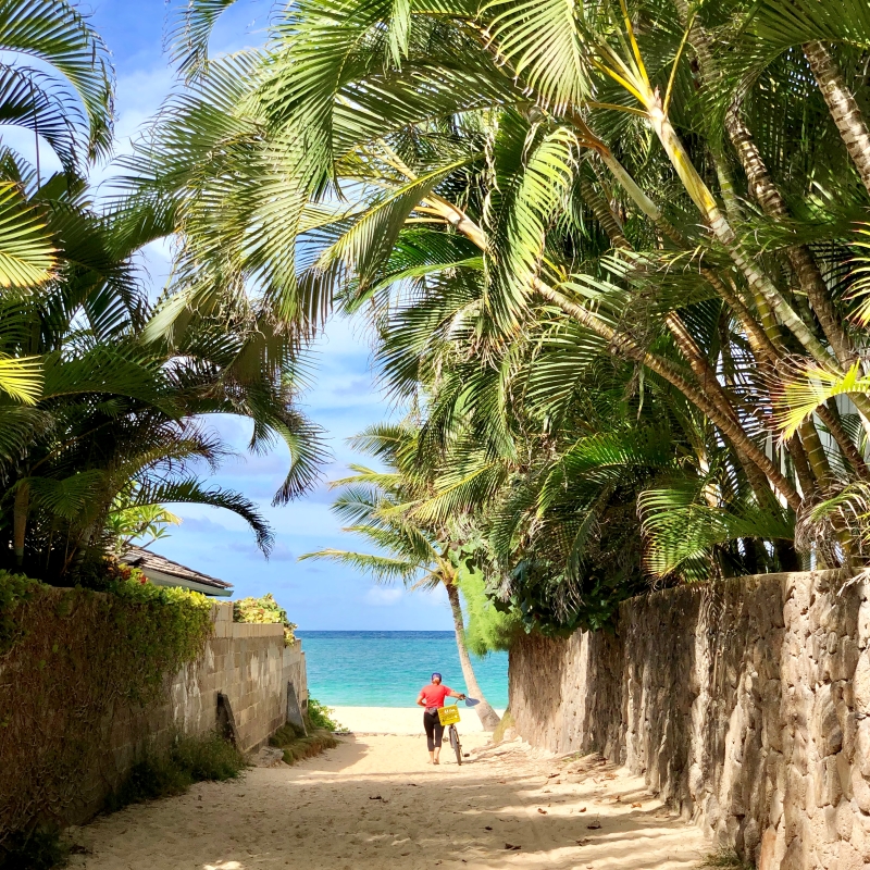 Zugang zum Lanikai Beach auf Oahu