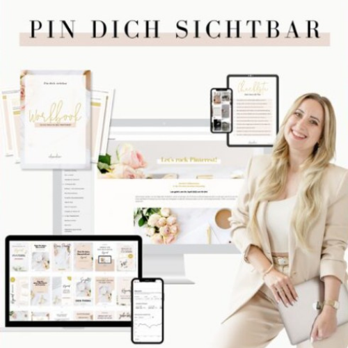 Pin dich sichtbar, Pinterest Programm von Alexandra Winzer mit Workbook, Vorlagen und Kursbereich